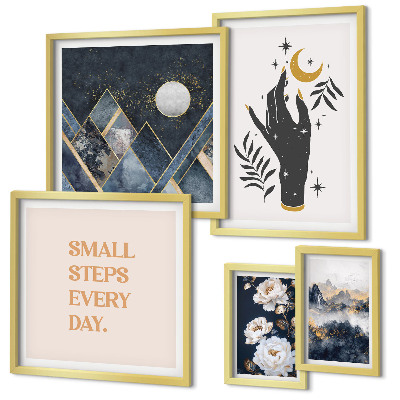 Set 5 slika u okviru Boho stil s prirodom i porukama