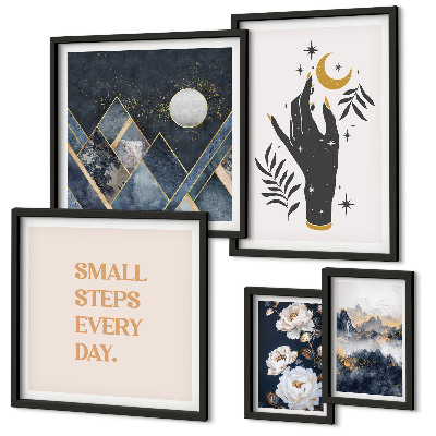 Set 5 slika u okviru Boho stil s prirodom i porukama