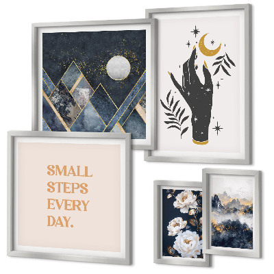 Set 5 slika u okviru Boho stil s prirodom i porukama