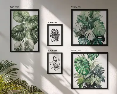 Set slika s biljnim motivima citati u boho stilu za iznad kauča