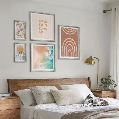Elegantni ukrasi s motivom biljaka set od 5 slika u okviru