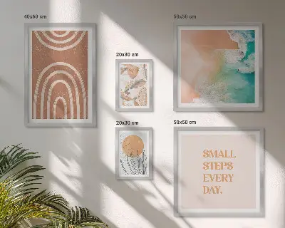 Elegantni ukrasi s motivom biljaka set od 5 slika u okviru