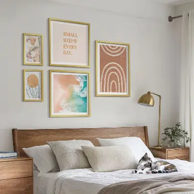 Elegantni ukrasi s motivom biljaka set od 5 slika u okviru
