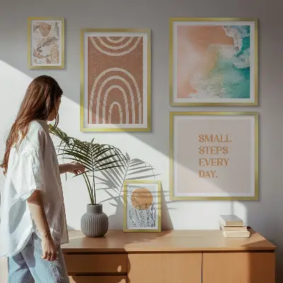 Elegantni ukrasi s motivom biljaka set od 5 slika u okviru