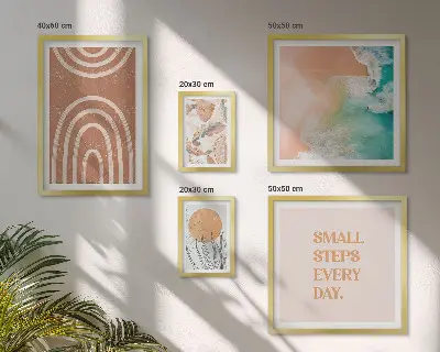 Elegantni ukrasi s motivom biljaka set od 5 slika u okviru
