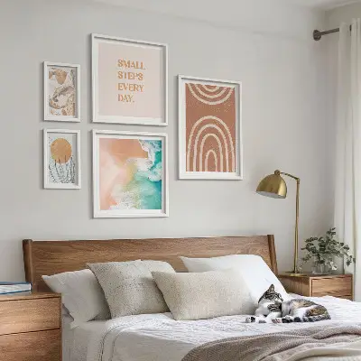 Elegantni ukrasi s motivom biljaka set od 5 slika u okviru