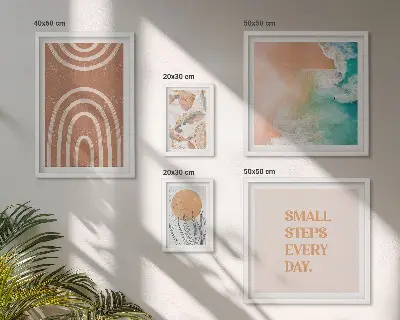 Elegantni ukrasi s motivom biljaka set od 5 slika u okviru