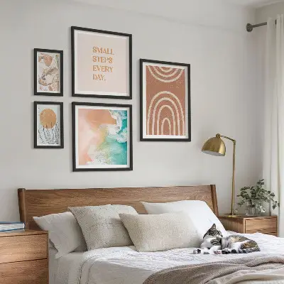 Elegantni ukrasi s motivom biljaka set od 5 slika u okviru