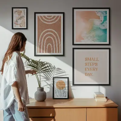 Elegantni ukrasi s motivom biljaka set od 5 slika u okviru