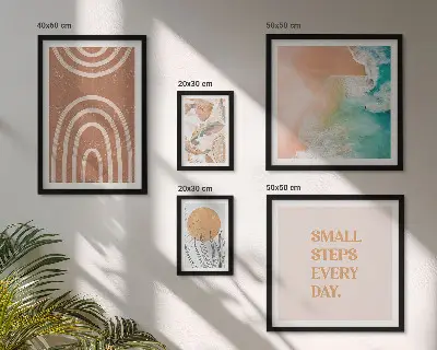 Elegantni ukrasi s motivom biljaka set od 5 slika u okviru