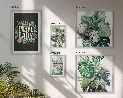 Set slika za zid iznad kauča boho dekoracije u zelenim tonovima