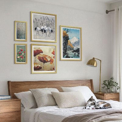 Set 5 slika u okviru Pejzaži s cvijećem i planinama