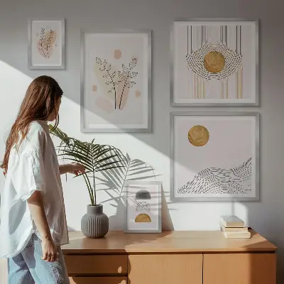 Elegantne minimalističke biljke poliptih u okviru