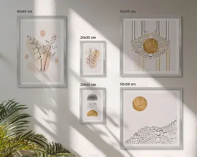 Elegantne minimalističke biljke poliptih u okviru