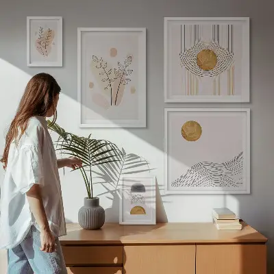 Elegantne minimalističke biljke poliptih u okviru