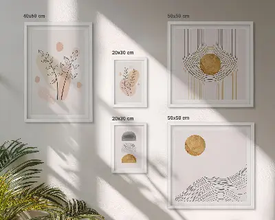 Elegantne minimalističke biljke poliptih u okviru