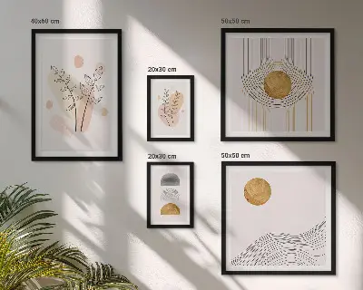Elegantne minimalističke biljke poliptih u okviru