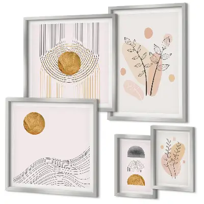 Elegantne minimalističke biljke poliptih u okviru