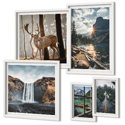 Set 5 slika u okviru Krajolici priroda slapovi fauna