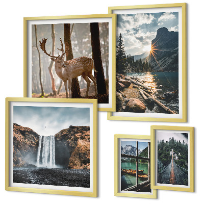 Set 5 slika u okviru Krajolici priroda slapovi fauna