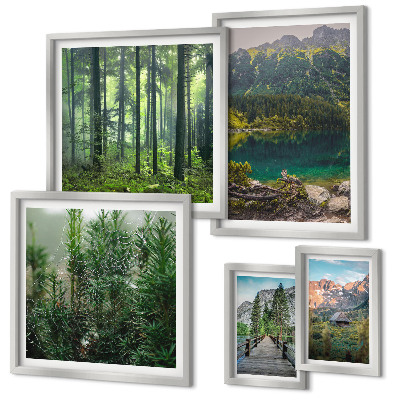 Set slika iznad kauča Planinski krajolici i šume