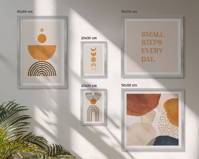 Set slika iznad kauča Elegantna grafika u zemljanim tonovima