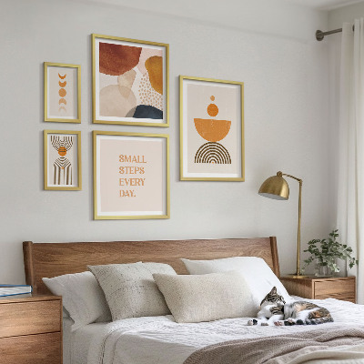 Set slika iznad kauča Elegantna grafika u zemljanim tonovima