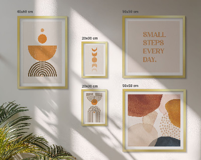 Set slika iznad kauča Elegantna grafika u zemljanim tonovima