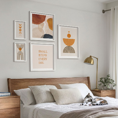 Set slika iznad kauča Elegantna grafika u zemljanim tonovima