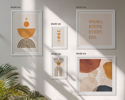 Set slika iznad kauča Elegantna grafika u zemljanim tonovima