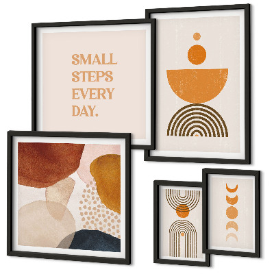 Set slika iznad kauča Elegantna grafika u zemljanim tonovima