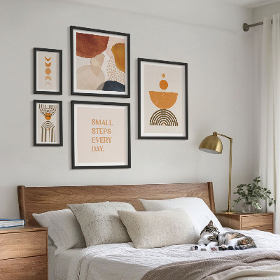 Set slika iznad kauča Elegantna grafika u zemljanim tonovima