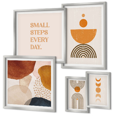 Set slika iznad kauča Elegantna grafika u zemljanim tonovima