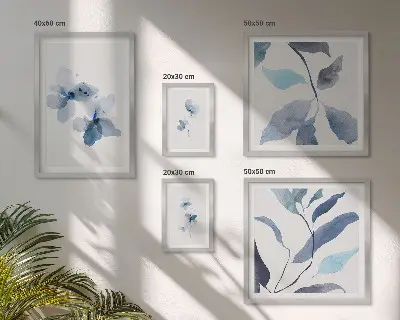Elegantno akvarelno cvijeće set od 5 slika u okviru