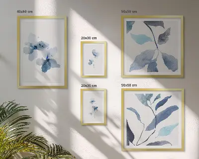 Elegantno akvarelno cvijeće set od 5 slika u okviru