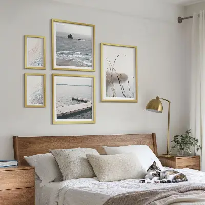 Minimalistički morski pejzaži set od 5 slika u okviru