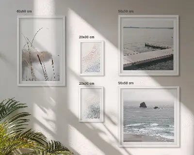 Minimalistički morski pejzaži set od 5 slika u okviru