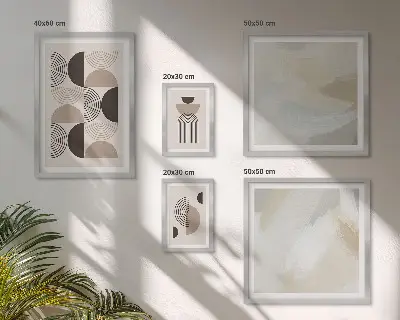 Apstraktni geometrijski oblici set slika iznad kauča