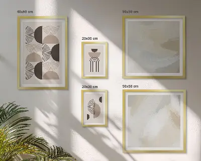 Apstraktni geometrijski oblici set slika iznad kauča