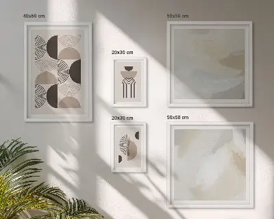 Apstraktni geometrijski oblici set slika iznad kauča