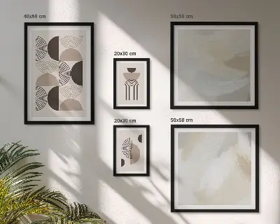Apstraktni geometrijski oblici set slika iznad kauča