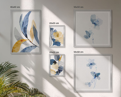 Set 5 slika u okviru Biljni motivi u pastelnim interijerima