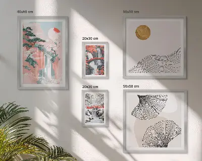 Vodopadni krajolici Japana poliptih u okviru