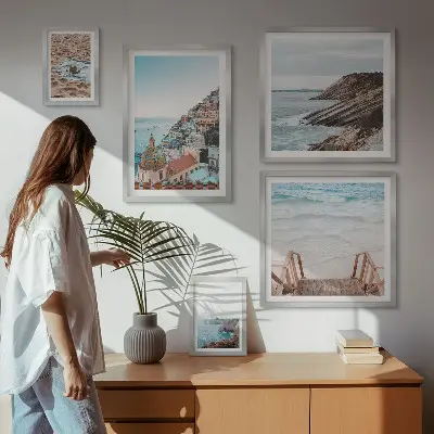 Set od 5 slika u okviru talijanski gradovi, plaže i opuštanje