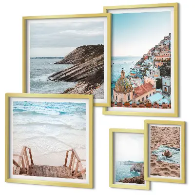 Set od 5 slika u okviru talijanski gradovi, plaže i opuštanje