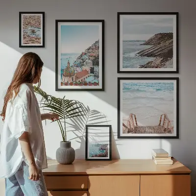 Set od 5 slika u okviru talijanski gradovi, plaže i opuštanje