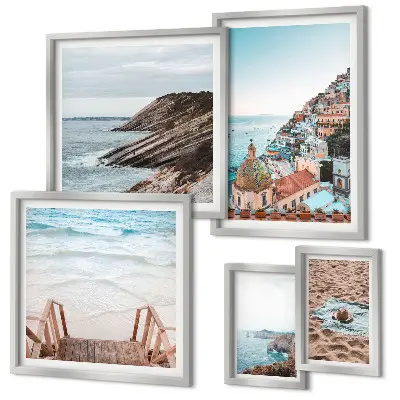 Set od 5 slika u okviru talijanski gradovi, plaže i opuštanje