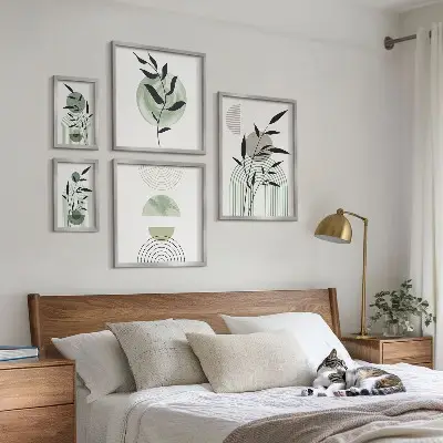Elegantna grafika biljaka poliptih u okviru