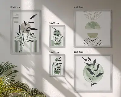 Elegantna grafika biljaka poliptih u okviru