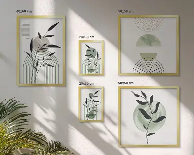 Elegantna grafika biljaka poliptih u okviru